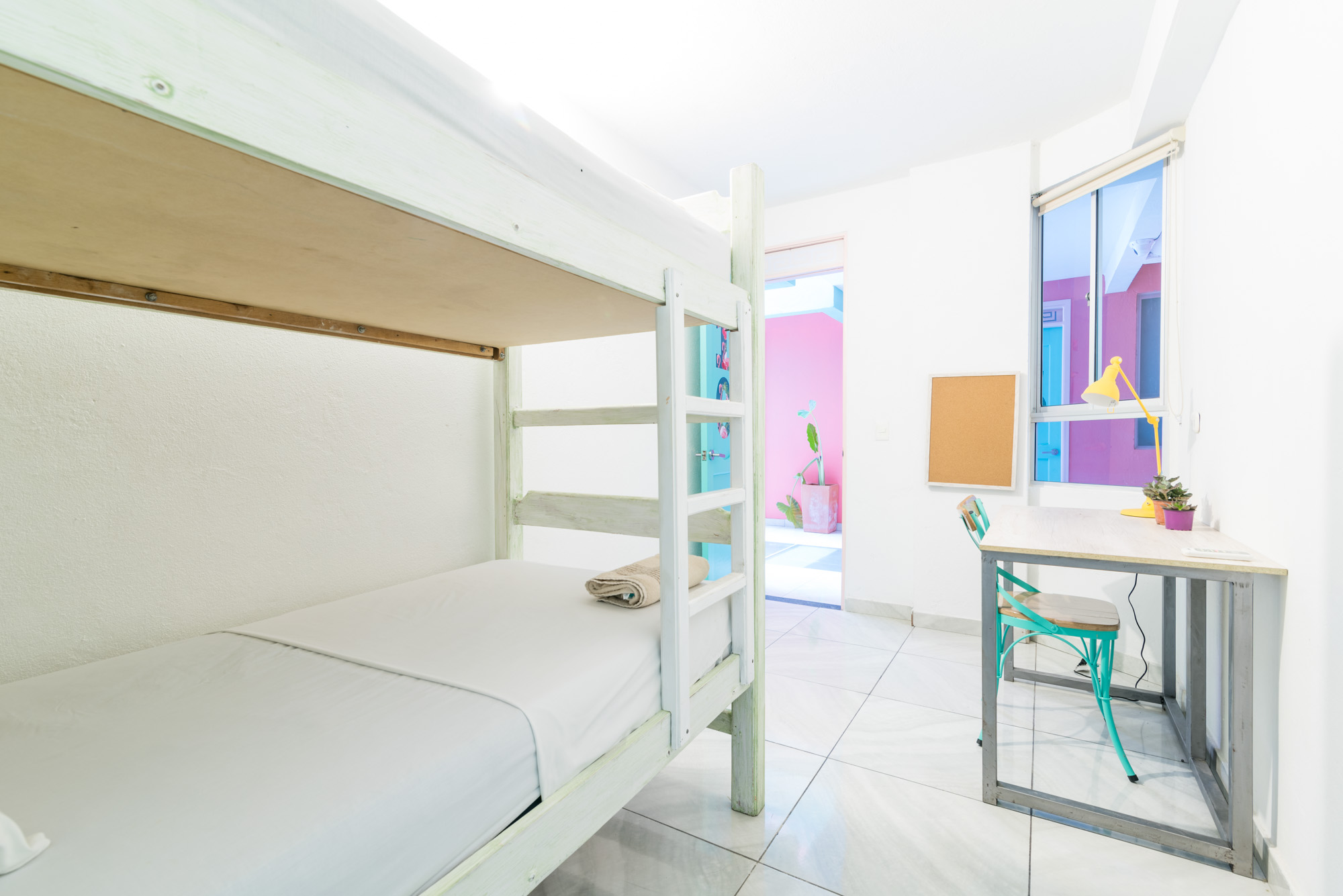 2-bed dorm at Flamingo Coworking in Santa Marta Colombia 2-bed dorm at Flamingo Coworking in Santa Marta Colombia